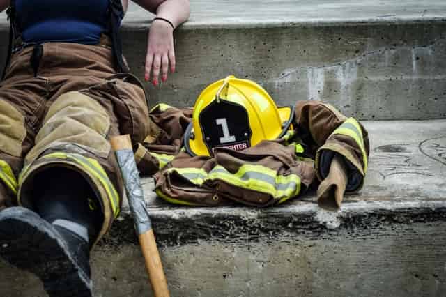 Firefighter and equipment