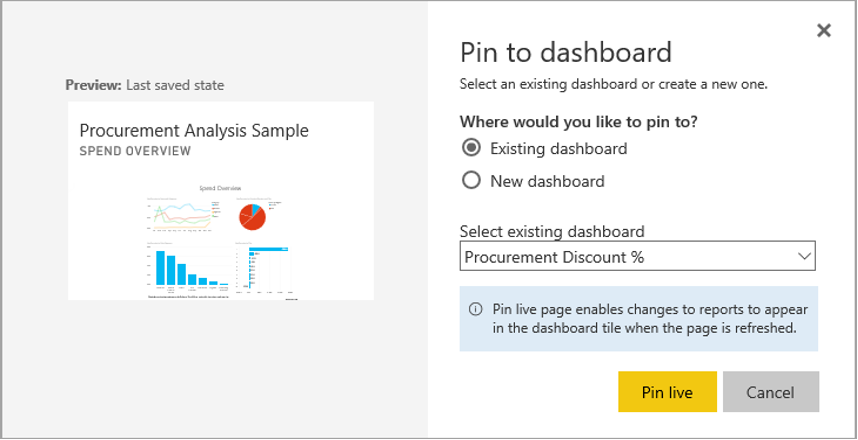 power bi live tile