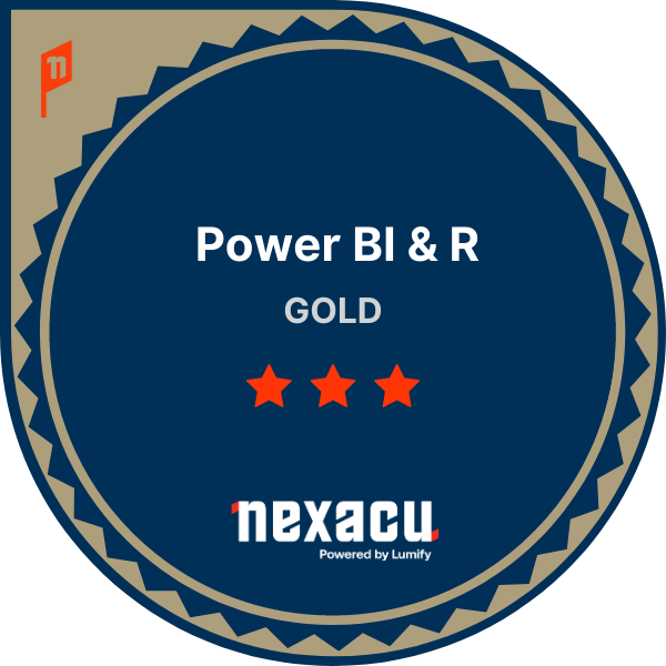 Gold Power BI & R Badge