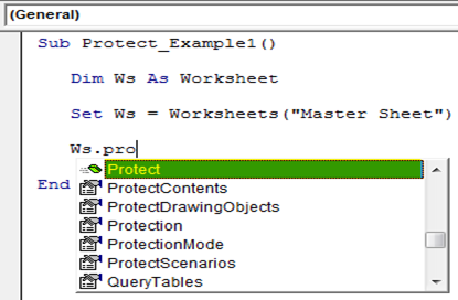 protect excel vba