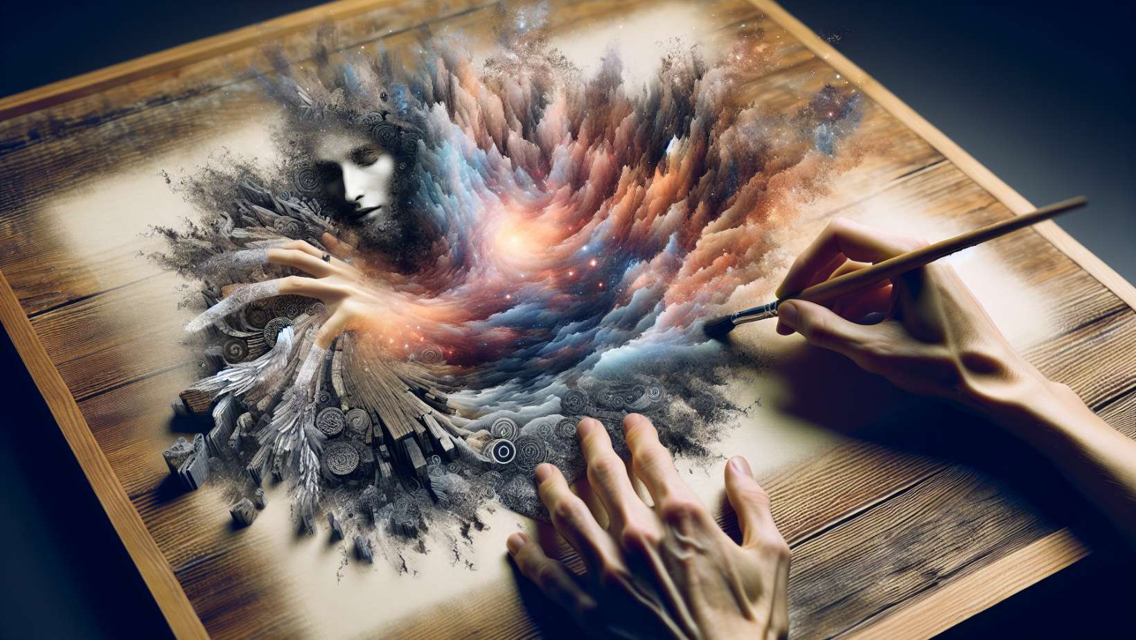 Artistic representation of adding and blending textures