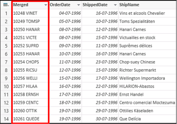 how to merge columns power query