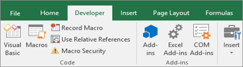 excel toolbar vba