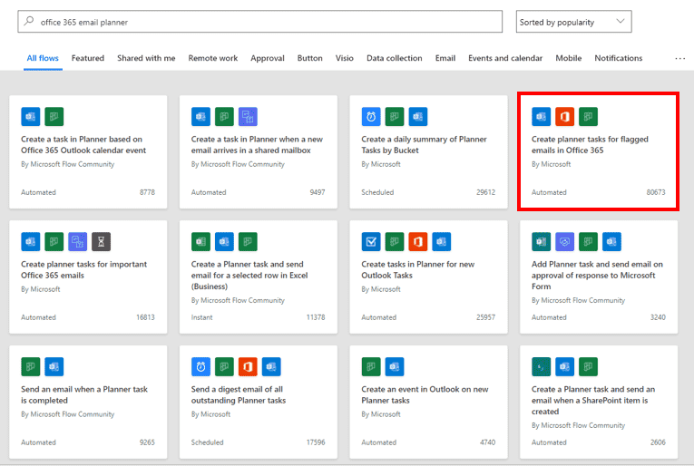 power automate outlook planner