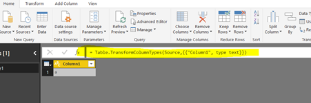 power bi transform table