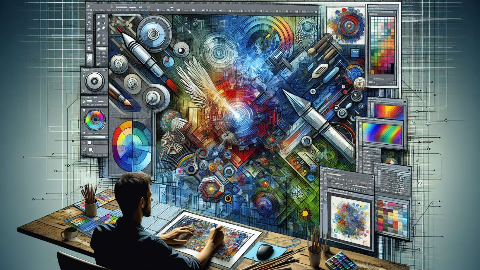 Illustration of advanced editing techniques in Adobe Photoshop Lite